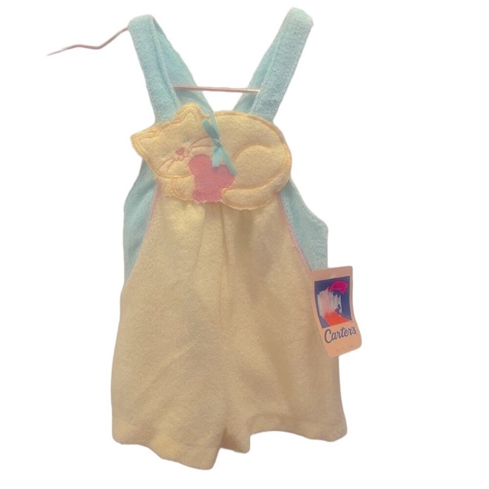 Vintage Carter's Yellow Cat & Mouse Terry Romper - 24M